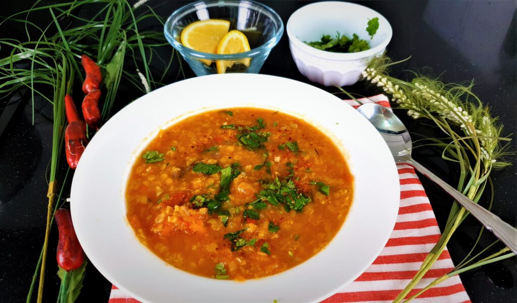 tomato red lentil soup