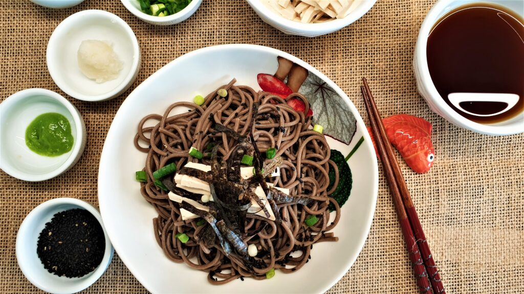 COLD SOBA NOODLES WITH DIPPING SAUCE (ざる蕎麦 – ZARU SOBA) 