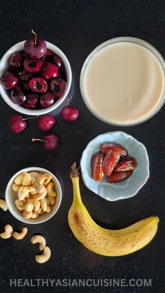 Cherry Cashew Smoothie Recipe Ingriendients